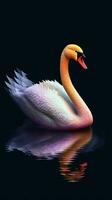 Pixelated Swan in Focus Generative AI photo