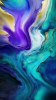 Fluid Gestures UHD Image with Blue Purple and Green Background AI Generated photo