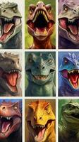 único dinosaurio nombres un colección de incontable ejemplos ai generado foto