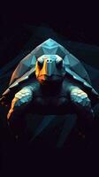 Silhouette Turtle on Dark Background Generative AI photo