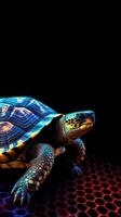 Pixelated Turtle in Focus Generative AI photo