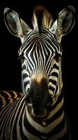 Majestic Zebra in the Grungeon Style on a Dark Background AI Generated photo