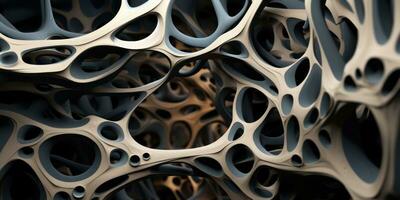 Futuristic Organic Wooden Structure CloseUp Generative AI photo