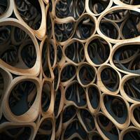 Organic Wooden Structure with Striations in Infinity Nets Style Generative AI photo