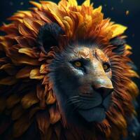 A Beautiful Hybrid Flower Resulting from a Genetic Experiment with a Sunflower and a Lion Generative AI photo