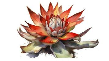 Discover the Beauty of Antigua and Barbudas Agave Flower in a Watercolor Collection Generative AI photo