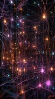 NeonGlowing Network of Highly Connected Neurons Generative AI photo