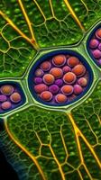 Inside a Plant Cell A Vivid View of Chloroplasts under an Electron Microscope Generative AI photo