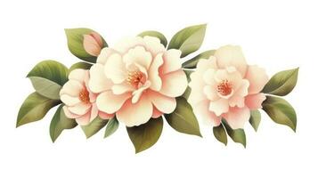 Soft Pink Watercolor Collection on White Background in Contemporary Style Generative AI photo