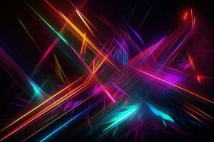 Vibrant Neon Abstract Background for Modern Designs Generative AI photo