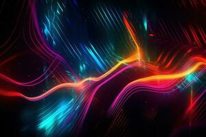 Vibrant Neon Abstract Background for Modern Designs Generative AI photo