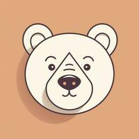 Simple and Cute Bear Outline in Cartoon Style on Clear Background Generative AI photo
