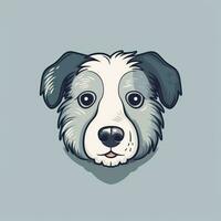 Adorable Sheepdog Cartoon Outline Design on Clear Background Generative AI photo