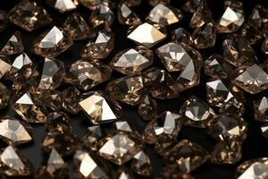 Sparkling Diamonds Texture in Minimalistic Flat Lay View Generative AI photo