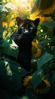 Mysterious Shimmering Cosmic Panther Cub Exploring Lost Rural Area photo