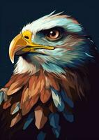 majestuoso águila cabeza ilustración generativo ai foto