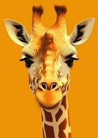 Graceful Giraffe Head Illustration Generative AI photo