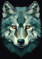 Roaring Wolf Head Illustration Generative AI photo