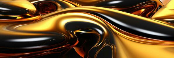 Golden Liquid Abstract Art in Dark Gray Bucket Generative AI photo