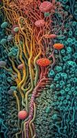 Inside a Cell A Vivid View of the Golgi Apparatus Generative AI photo