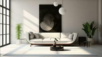 Minimalistic Glamour Modern Style Interior Design with Feng Shui Elements Generative AI photo