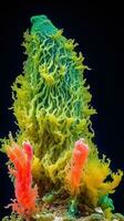 Vivid Colors of Algae Under the Electron Microscope Generative AI photo