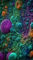 Vivid Colors of Adipose Cells Under the Electron Microscope Generative AI photo