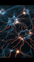 CloseUp of Neurons Transmitting Signals in UltraRealistic 8K High Dynamic Range Slow Motion photo