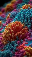 The Intricate Process of Ribosomes Synthesizing Proteins in Vivid Colors Generative AI photo