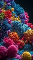 The Intricate Process of Ribosomes Synthesizing Proteins in Vivid Colors Generative AI photo