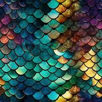 Glistening Fish Scales in Geometric Pattern Generative AI photo