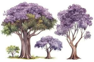 Jacaranda Trees Forest Collection Generative AI photo