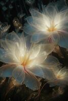Subtle Light Streaming on Wavy Weaving Petals photo