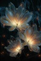 Subtle Light Streaming on Wavy Weaving Petals photo