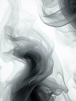 Swirling 3D Smoke in Black and White AI Generated photo