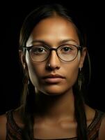 Native Amazonian Woman with Strong Contrast AI Generated photo