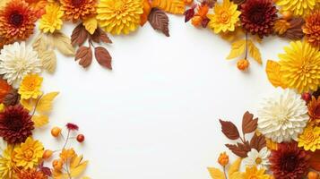 Autumn Chrysanthemum Frame Beautiful Background Material AI Generated photo