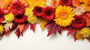 Autumn Chrysanthemum Frame Background AI Generated photo