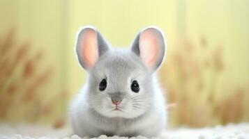 Very Adorable Portrait of a Baby Chinchilla AI Generated photo