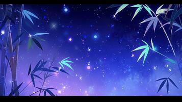 Magical Bamboo Grass for Tanabata Celebration AI Generated photo