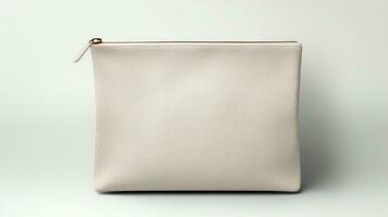 Blank Canvas Pouch for Cosmetics MockUp Isolated AI Generated photo