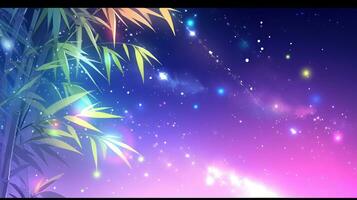 A Serene Wish Upon a Star in Beautiful Tanabata Bamboo Grass AI Generated photo