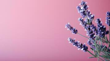 hermosa lavanda flor en sin costura púrpura antecedentes ai generado foto
