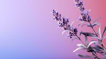Beautiful Lavender Flower on Seamless Purple Background AI Generated photo