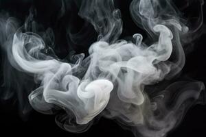 HyperRealistic Smoke on Black Background AI Generated photo