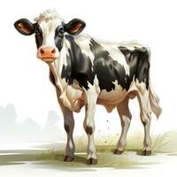 Cute Cow Clipart on White Background AI Generated photo