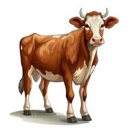 Jersey Cow Clipart on White Background AI Generated photo