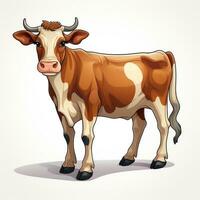 Jersey Cow Clipart on White Background AI Generated photo