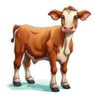 Jersey Cow Clipart on White Background AI Generated photo