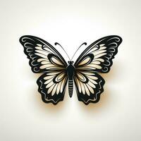 Large Butterfly Silhouette Clipart on White Background AI Generated photo